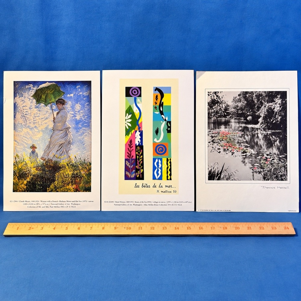 Vintage Art Print Lot Claude Monet Matisse Dennis Mansell Impressionist Modern